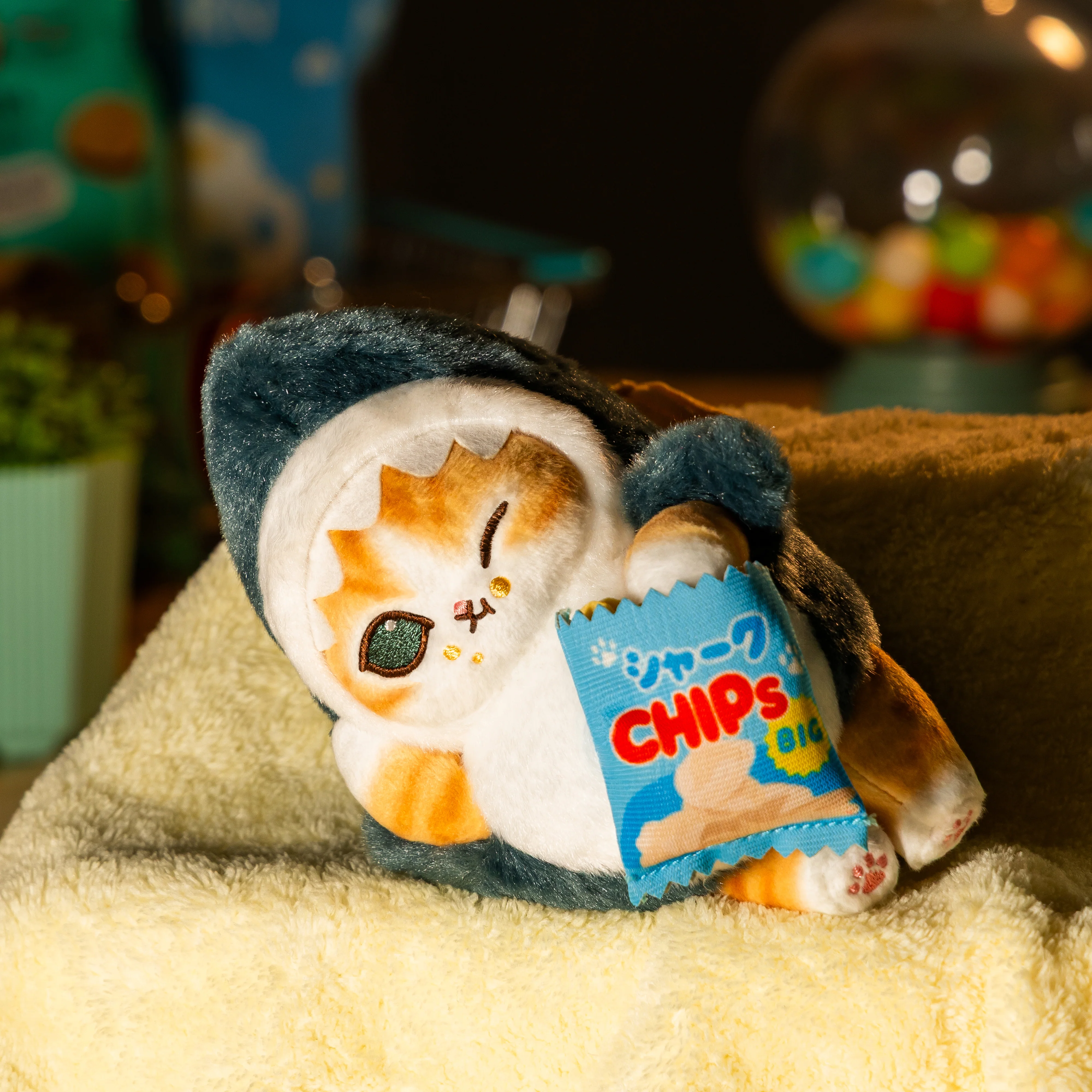 Mofusand Shark Cat Plush Keychain (Potato Chips)