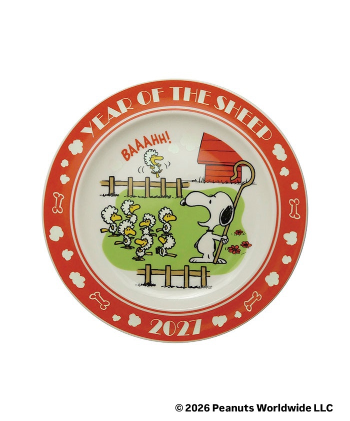 Umeda Snoopy Fest. 2026 Limited Edition - Snoopy & Woodstock Zodiac Series Year of the Sheep Ceramic Dinner Plate