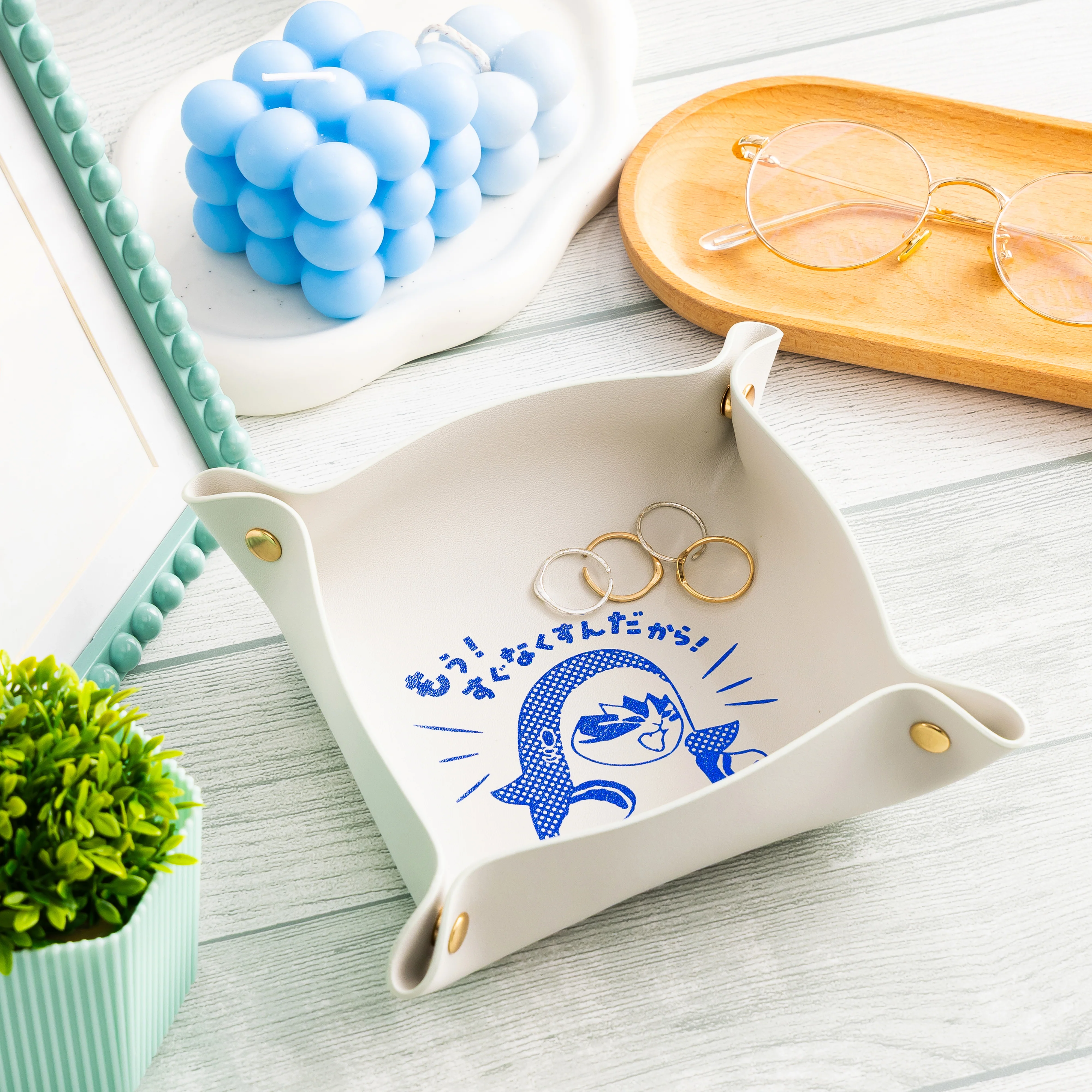Mofusand Shark Cat PU Leather Small Tray