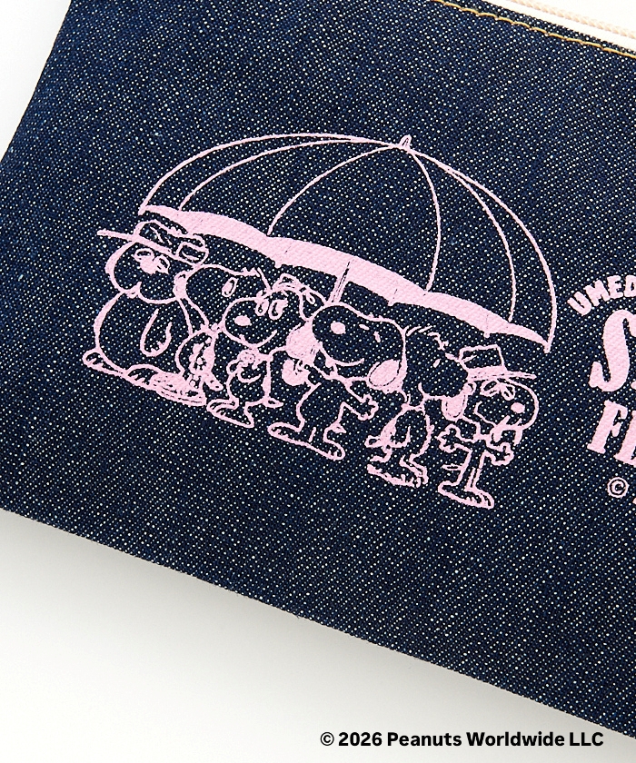 Umeda Snoopy Fest. 2026 Limited Edition - Denim Flat Pouch with Small Charm
