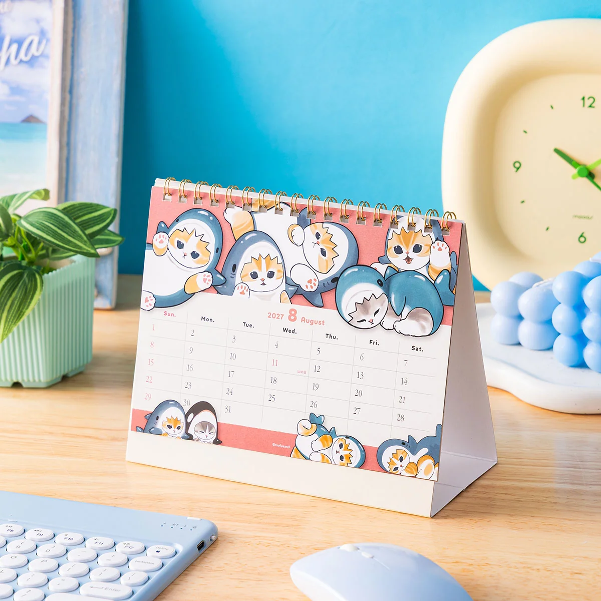 Mofusand 2027 Desk Calendar (Shark Cat with Stickers)