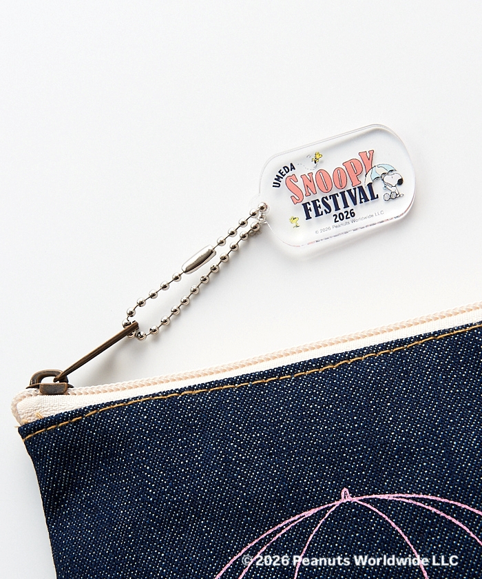 Umeda Snoopy Fest. 2026 Limited Edition - Denim Flat Pouch with Small Charm