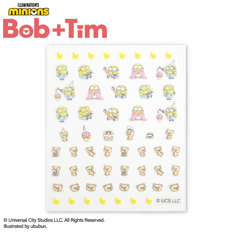【訂貨】MINIONS Bob+Tim 指甲貼片 美甲貼