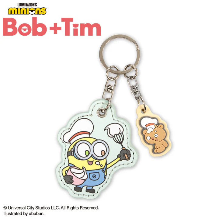 【訂貨】MINIONS Bob+Tim 合皮鑰匙扣 鑰匙圈