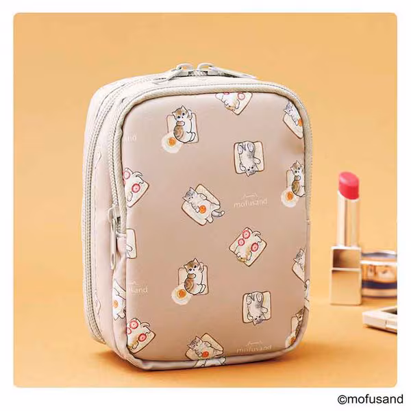 Mofusand Double-Layer Standing Organizer / Makeup Pouch