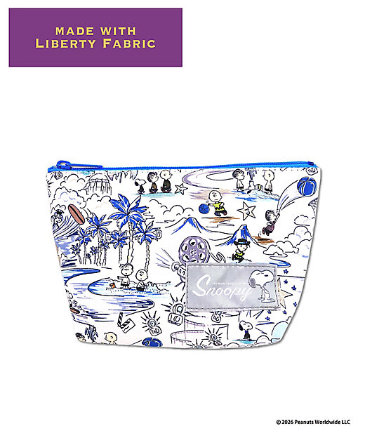 【預訂｜8月】Snoopy in Ginza 銀座展 2026 - Snoopy x Liberty Fabrics Sunny Holiday 化妝袋