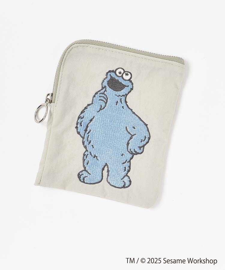 【訂貨】芝麻街 SESAME STREET EMBROIDERY Mini Flat Pouch 