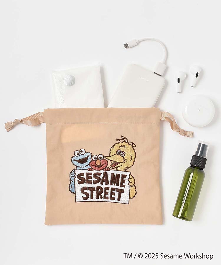 【訂貨】芝麻街 SESAME STREET EMBROIDERY 刺繡索繩袋