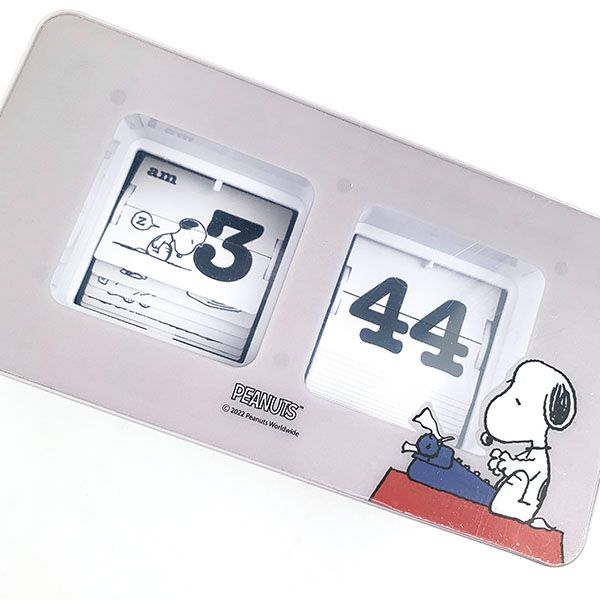 【訂貨】Snoopy 史諾比 翻頁時鐘 Pata Pata Clock - 灰色