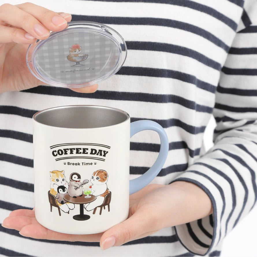 【訂貨】Mofusand 鯊魚貓 不鏽鋼 有蓋保溫杯