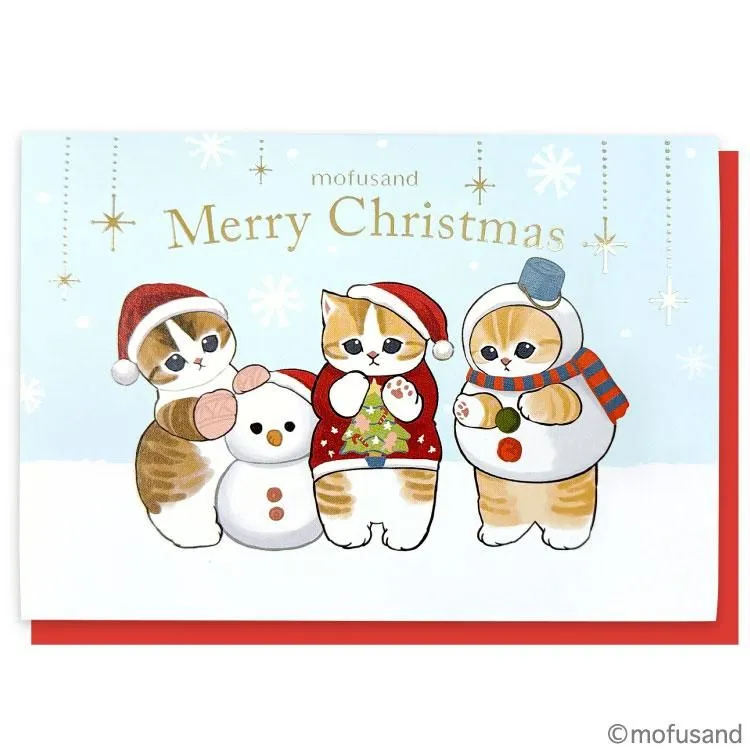 【訂貨】Mofusand Popup Christmas Card 立體聖誕卡（雪）