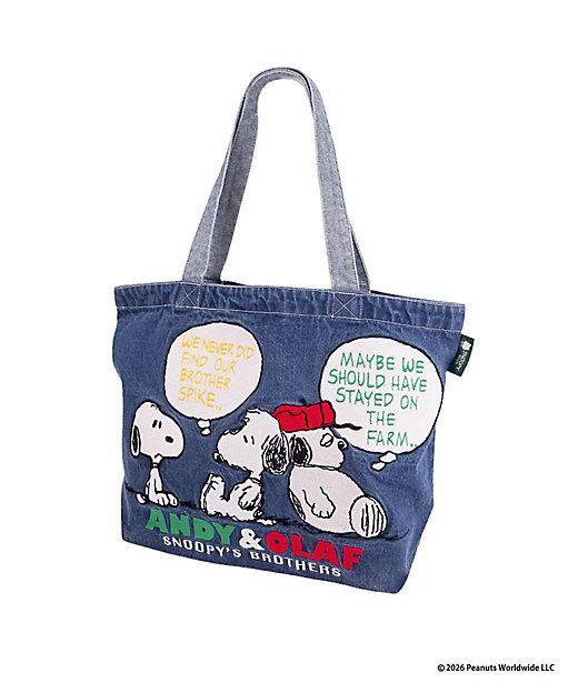 【預訂 | 8月】Snoopy in Ginza 銀座展 2026 - 牛仔刺繡系列 手挽袋（兄弟）