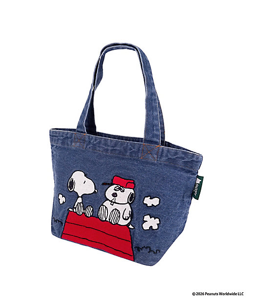 【預訂 | 8月】Snoopy in Ginza 銀座展 2026 - 牛仔刺繡系列 迷你手挽袋 （Snoopy & Olaf）