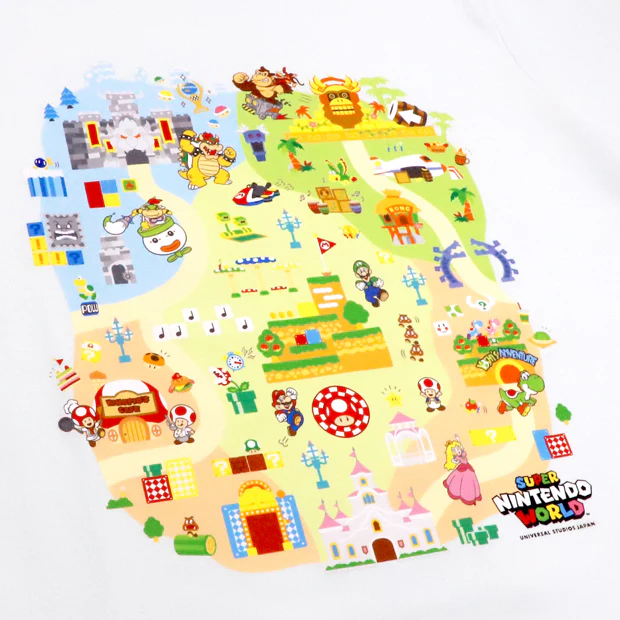 【訂貨】USJ 任天堂世界 Mario園區 5週年限定 - 園區地圖 短袖T恤