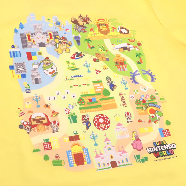 【訂貨】USJ 任天堂世界 Mario園區 5週年限定 - 園區地圖 短袖T恤