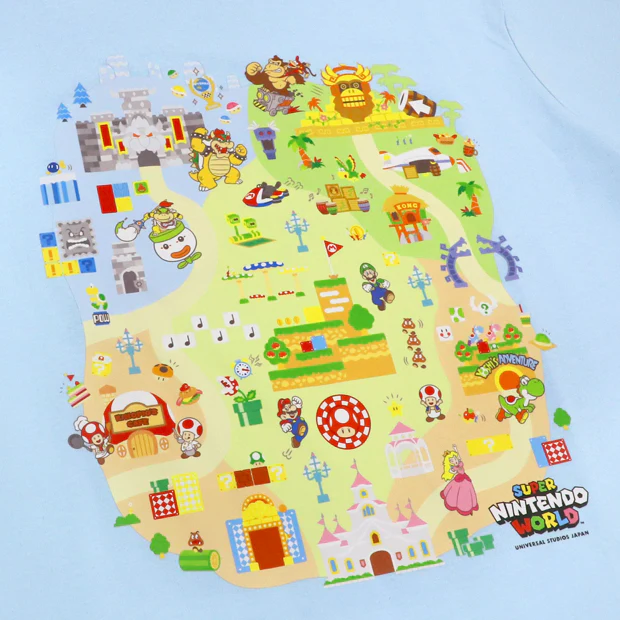 【訂貨】USJ 任天堂世界 Mario園區 5週年限定 - 園區地圖 短袖T恤