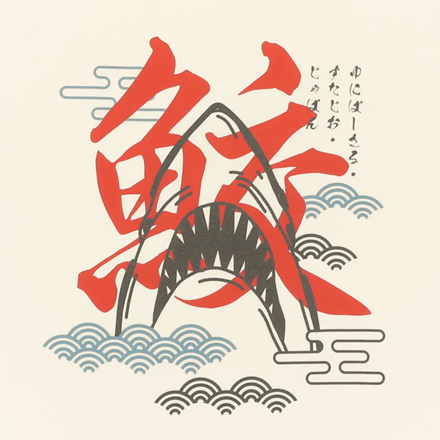 【訂貨】USJ Jaws 大白鯊 和風成人 Tshirt 