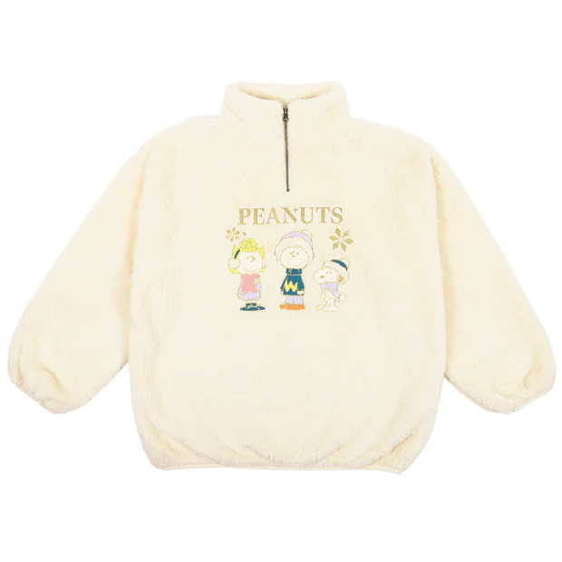 【訂貨】USJ PEANUTS Snowy Sparkles Snoopy 史努比聖誕系列 - Sally Snoopy & Charlie Brown 米白色毛絨衛衣