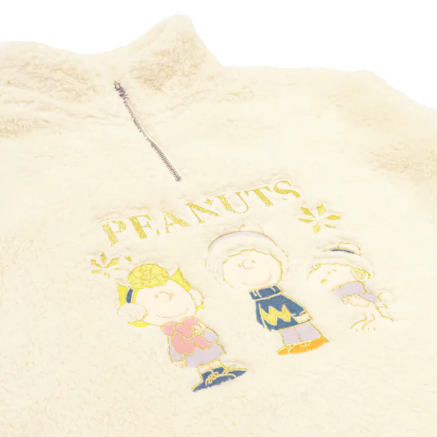 【訂貨】USJ PEANUTS Snowy Sparkles Snoopy 史努比聖誕系列 - Sally Snoopy & Charlie Brown 米白色毛絨衛衣