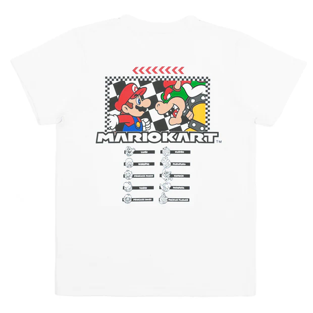 【訂貨】USJ Mario Kart Tshirt - Mario & 庫巴 （小童 黑/白）
