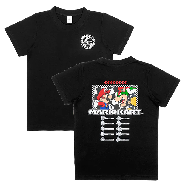 【訂貨】USJ Mario Kart Tshirt - Mario & 庫巴 （小童 黑/白）