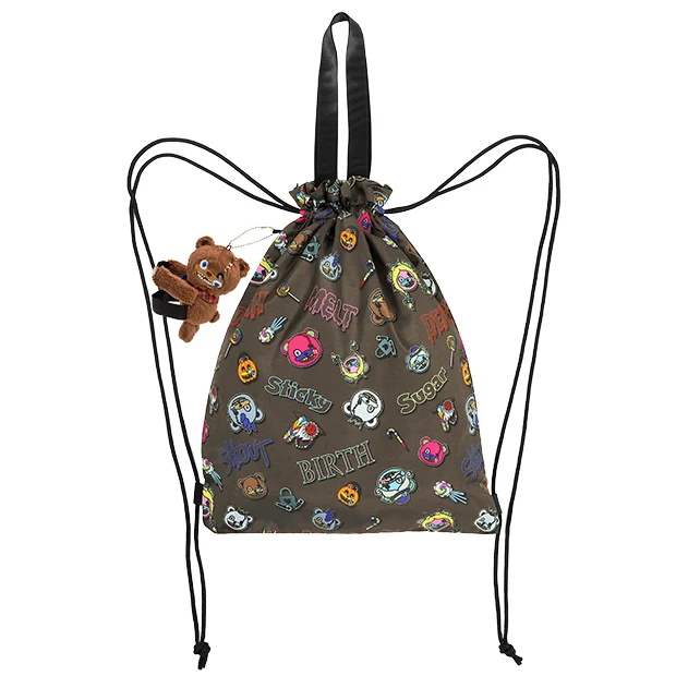 USJ Halloween - Hami-kuma 2-Way Drawstring Backpack/Tote Bag with Charm
