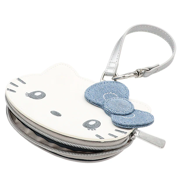 USJ Hello Kitty Denim Series - Kitty Face Card Holder / ID Card Holder