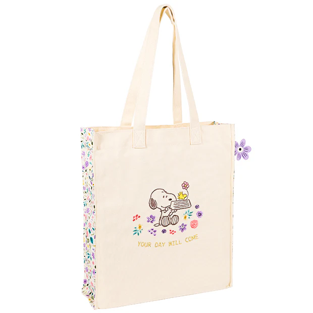 【訂貨】USJ Snoopy & Woodstock 花朵刺繡系列 - 布袋 手提袋 Tote Bag