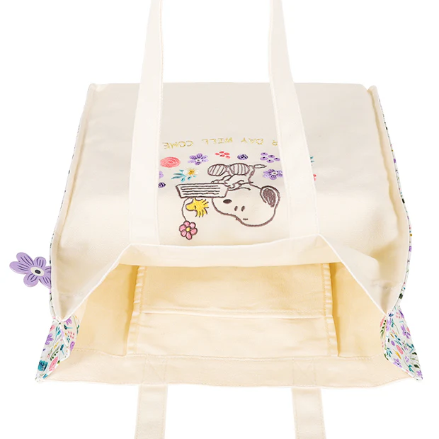 【訂貨】USJ Snoopy & Woodstock 花朵刺繡系列 - 布袋 手提袋 Tote Bag