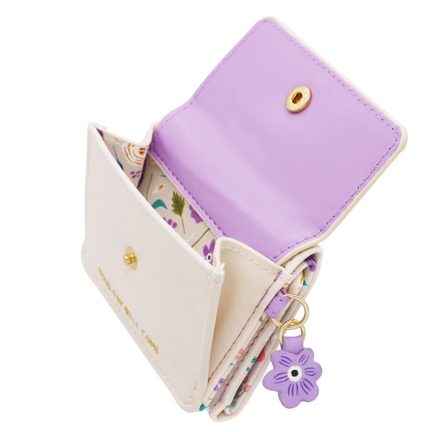 【訂貨】USJ Snoopy & Woodstock 花朵刺繡系列 - 紫花小銀包