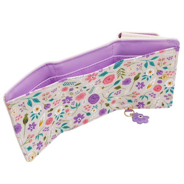 【訂貨】USJ Snoopy & Woodstock 花朵刺繡系列 - 紫花小銀包