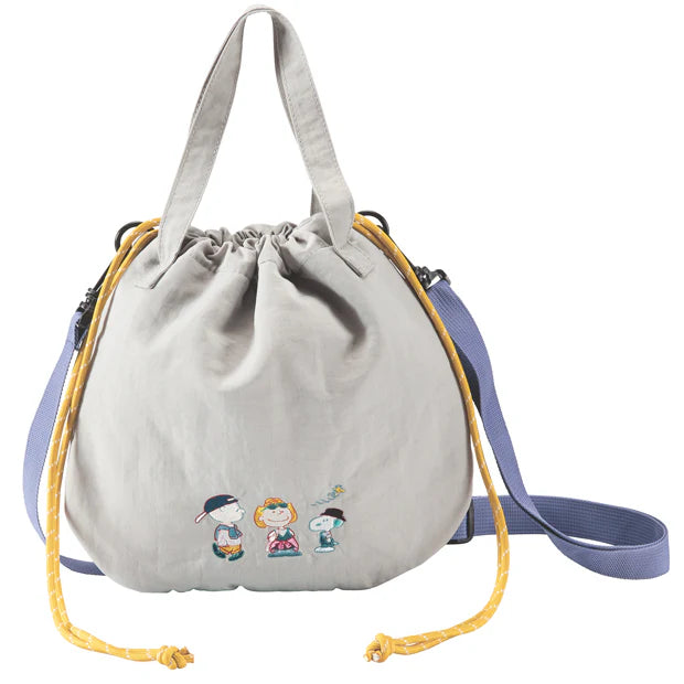 USJ Peanuts Snoopy Charlie Brown Sally 斜揹袋 單肩包 索繩袋
