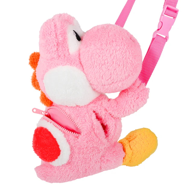 【訂貨】USJ Yoshi 公仔 斜揹袋 單肩包 可暖手（粉紅）