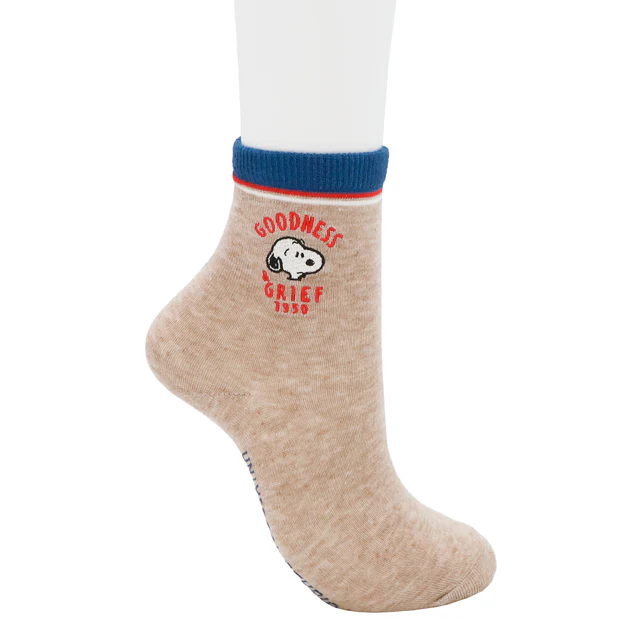 【訂貨】USJ Peanuts Snoopy & Charlie Brown Goodness Grief 刺繡短襪
