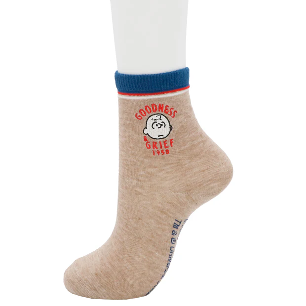 【訂貨】USJ Peanuts Snoopy & Charlie Brown Goodness Grief 刺繡短襪