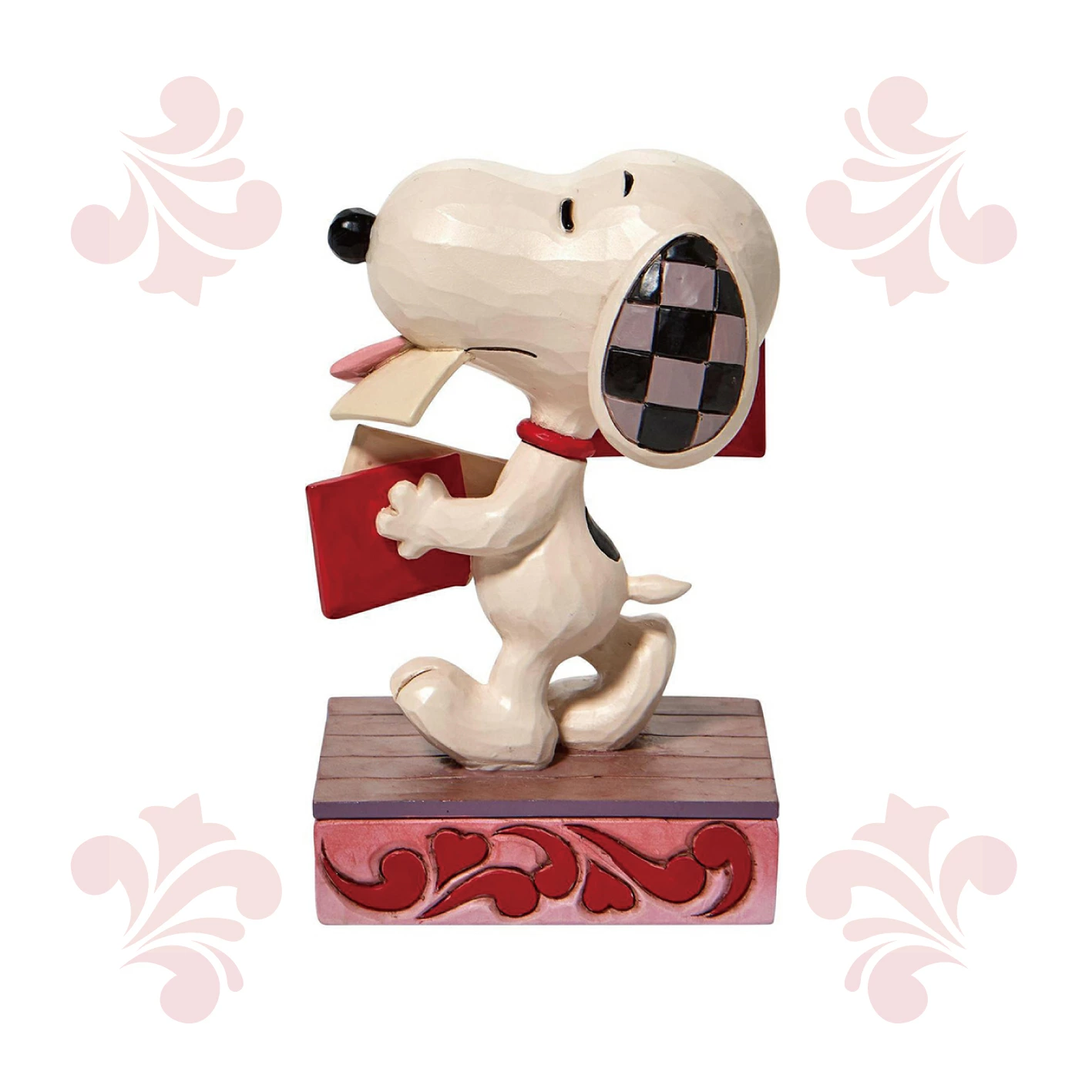 【訂貨】JIM SHORE PEANUTS Snoopy 木雕擺設 - Holding Valentine