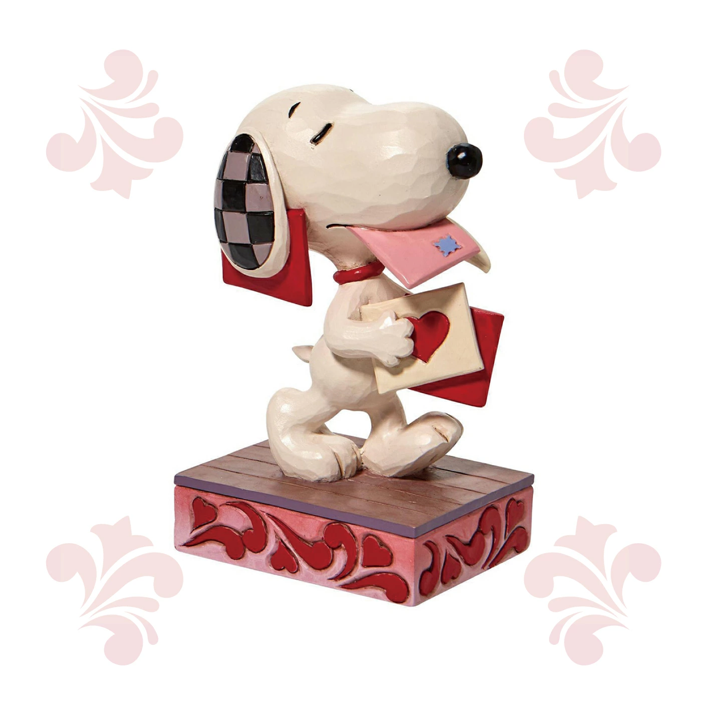 【訂貨】JIM SHORE PEANUTS Snoopy 木雕擺設 - Holding Valentine