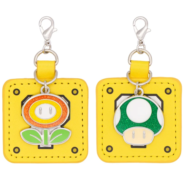 USJ Nintendo World Question Mark Block Mushroom Fire Flower Pair Charm Set