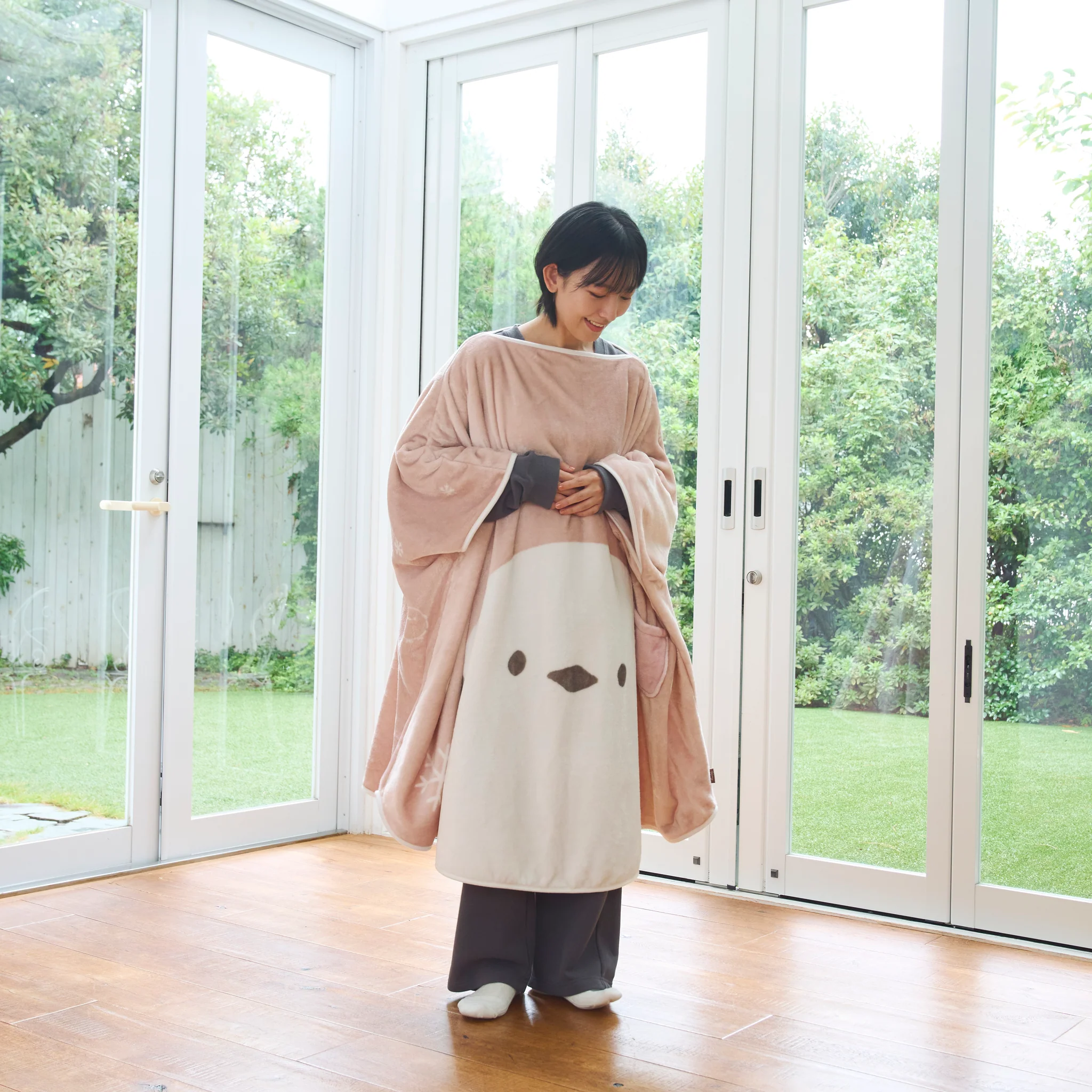 【訂貨】可愛動物可穿式毛毯 - 長尾山雀 / 史納莎