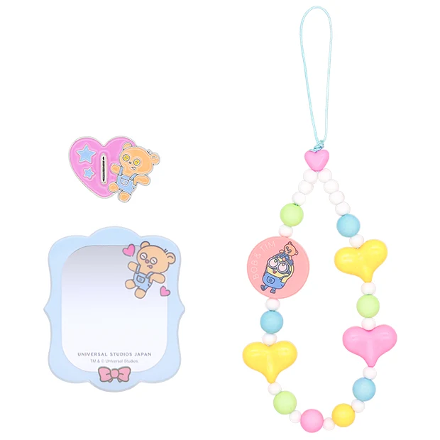USJ Minions Bob & Tim Phone Strap, Smartphone Accessory 3-Piece Set