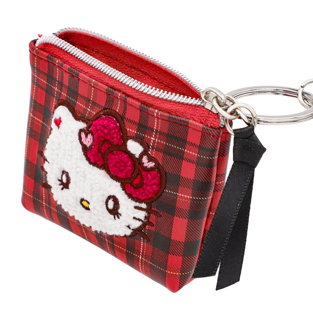 【訂貨】USJ Hello Kitty 紅色格仔 小鏡及散銀包 掛飾