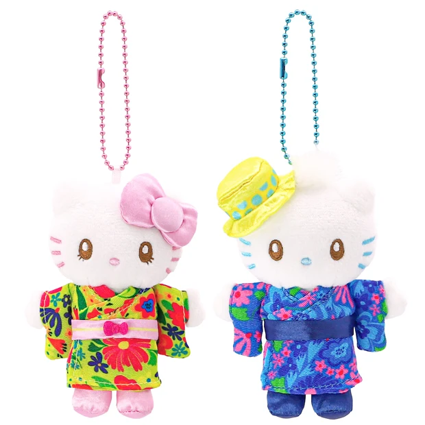USJ Hello Kitty & Dear Daniel Japan Summer Festival Yukata Pair Plush Toy Keychain