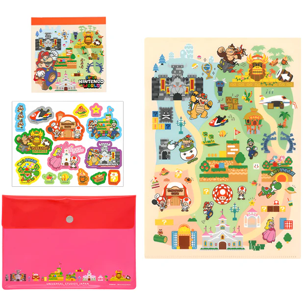 【訂貨】USJ 任天堂世界 Mario園區 5週年限定 - 文具套裝 File Memo 貼紙