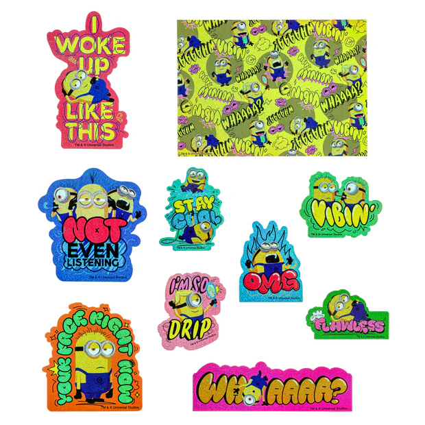 【訂貨】USJ Minions 貼紙套裝 Sticker Set 10pcs（閃）