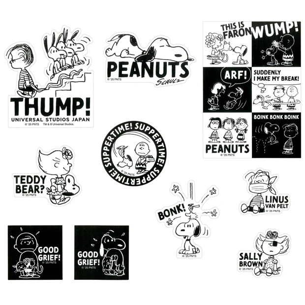 【訂貨】USJ Snoopy 貼紙套裝 Sticker Set 10pcs - 黑白