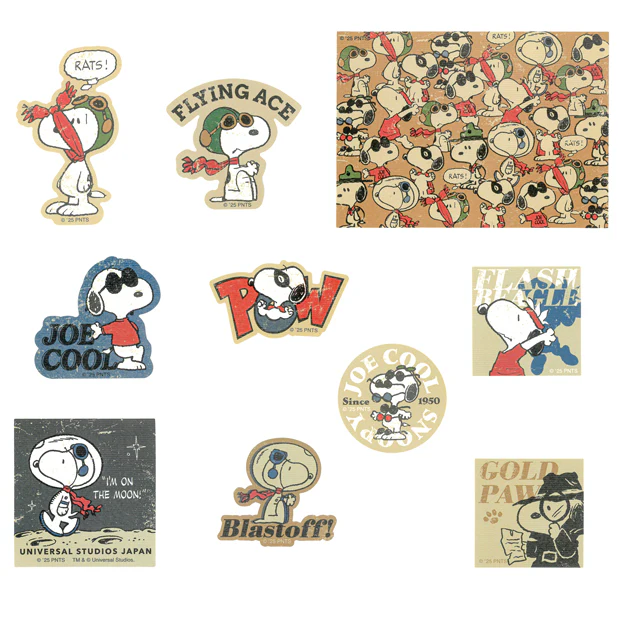 【訂貨】USJ Snoopy 貼紙套裝 Sticker Set 10pcs - Joe Cool Flying Ace