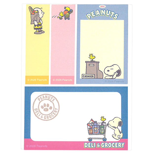 USJ Peanuts DELI & GROCERY Snoopy Stickers and Memo Set