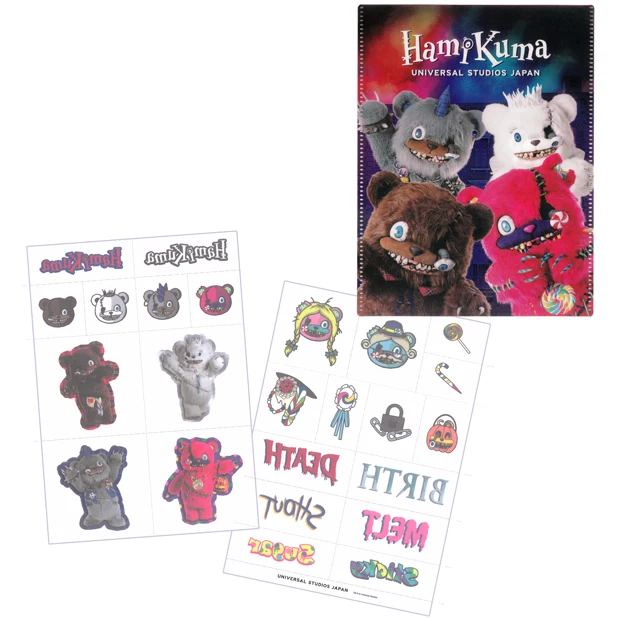 USJ Halloween - Hami-kuma Tattoo Stickers with Folder