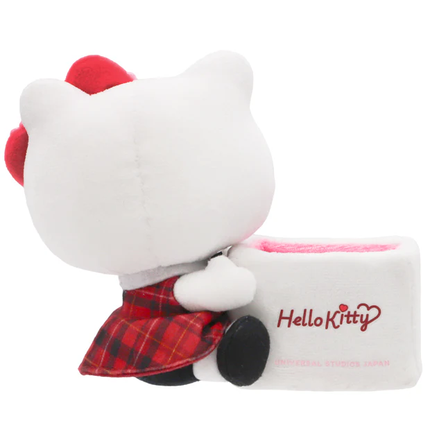【訂貨】USJ Hello Kitty 紅色格仔 公仔筆筒 小物收納筒