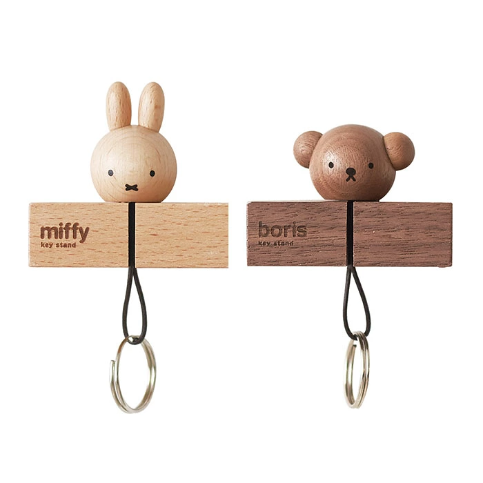Miffy & Boris Natural Wood Magnetic Keychain Key Hook